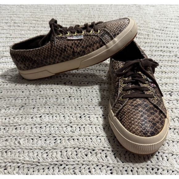 Superga Sneakers Reptile Snake Print Women's 8.5 EU 39.5 S0080C0 Lace Up - Picture 1 of 9